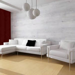 WALL DIMENSION - Self-Adhesive Distressed Weathered REAL Wood Plank-Flaky Antic White-WP-029C - Transform Your Space