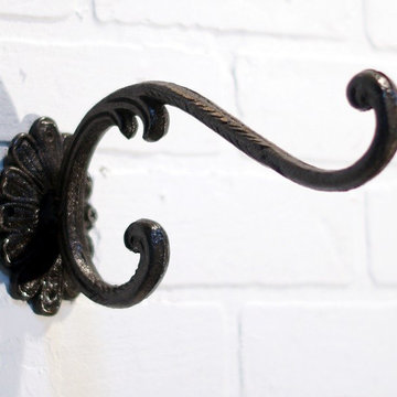 Elegant Metal Wall Hooks, Set of 2