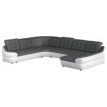Trinity XL Sectional Sleeper Sofa , White/Grey , Right Corner