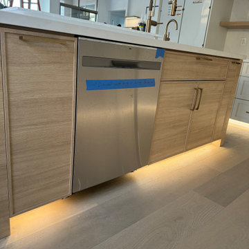 Multiple Room Cabinetry Reface with Partial Build