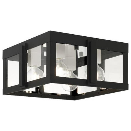 Livex Lighting 27723-04 Lexington, 4 Light Outdoor Flush Mount, Black