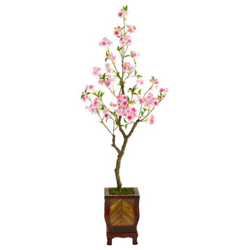 56" Cherry Blossom Artificial Tree, Decorative Planter