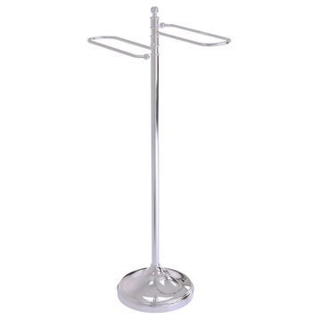 Traditional Free Standing Floor Bath Towel Valet, Polished Chrome