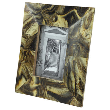 Gold and Brown Resin Rectangular Picture Frame With Tiger's Eye Finish