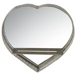PARLANE - Lacework Heart Mirror - This unique mirror has been crafted from lightweight metal with a slight antique finish.
