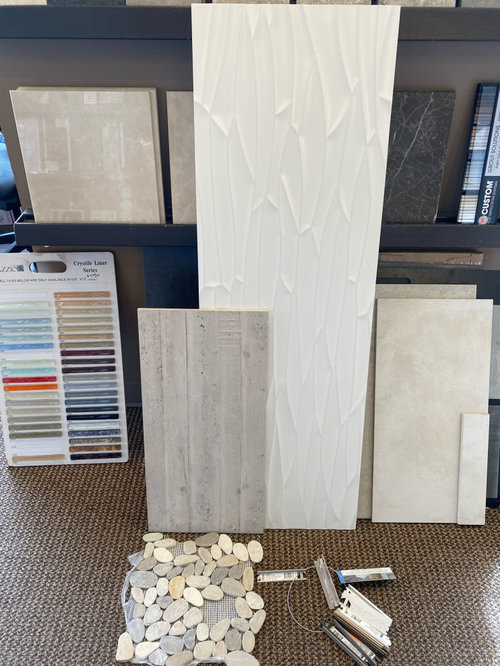 textured tile in shower