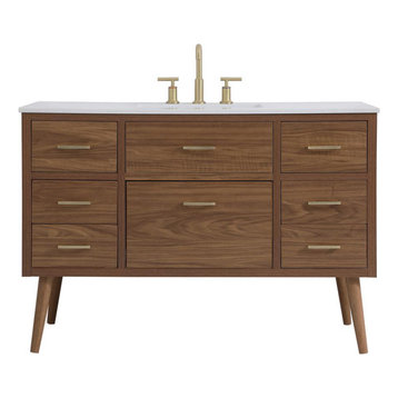 Walnut Brown 48" Bathroom Vanity