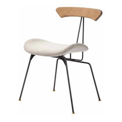 Nuevo Living Lamb Chair Oak And Grey Fabric - Living Room Furniture