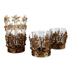Starflowered Votive Holders - Set of 3 - New - Holiday Decorations