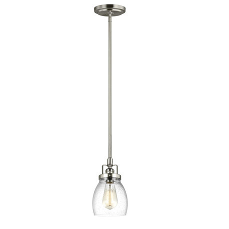 Sea Gull Lighting 1-Light Mini Pendant, Brushed Nickel