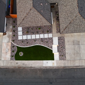 San Diego Front Yard Transformation – Turf, Rock & Landscape Lighting