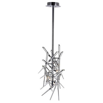 CWI Lighting Icicle 5 Light Contemporary Metal Mini Chandelier in Chrome