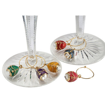Imperial Egg Wine Charms Set Of Six Assorted