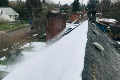 Snow Removal on Residential Roof in Portland, OR