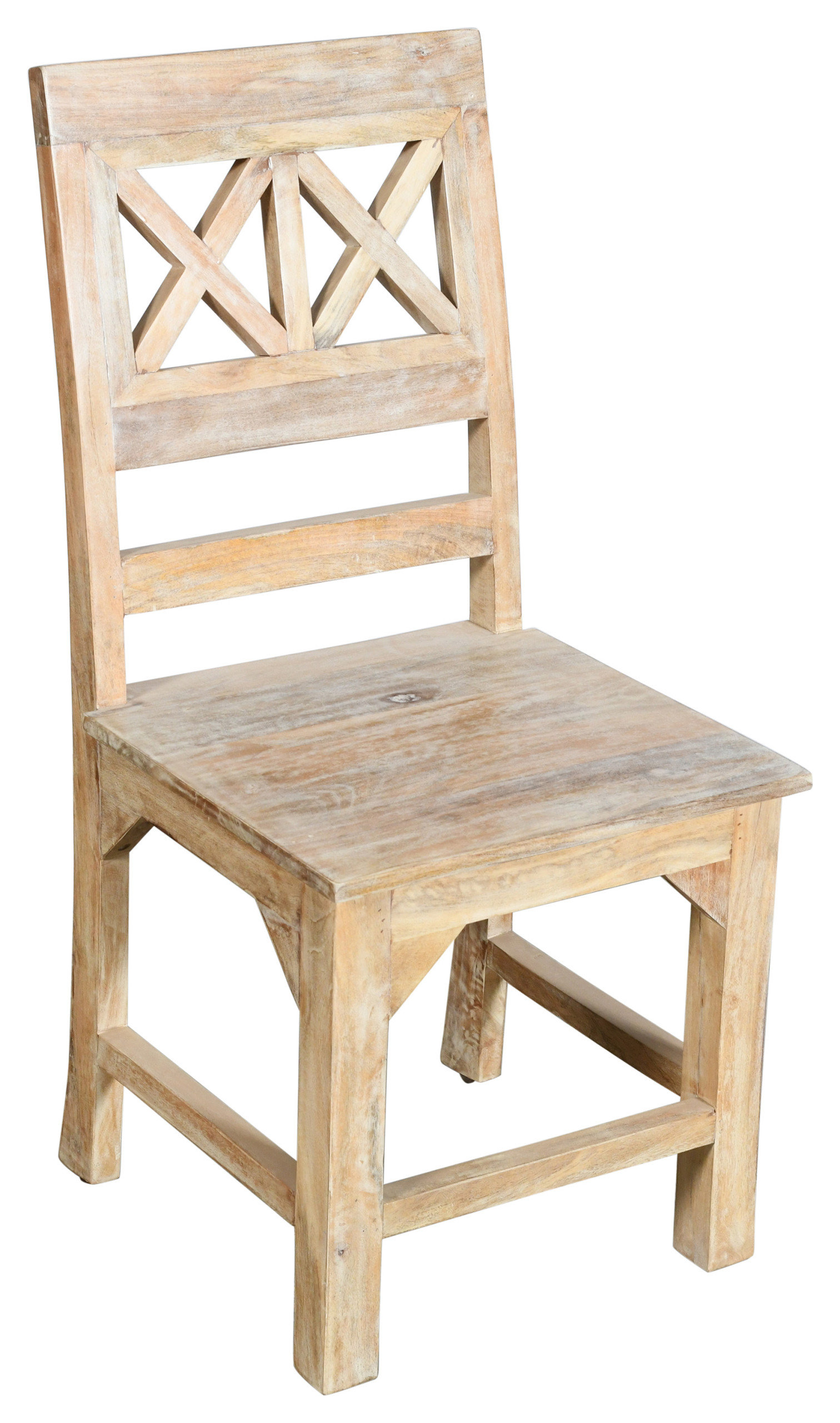 Jenna 60" 7-Piece Natural Solid Wood Dining Table Set With 6 Coastal ...