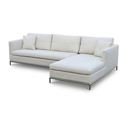 Istanbul Sectional- Cream Tweed Fabric - Sectional Sofas