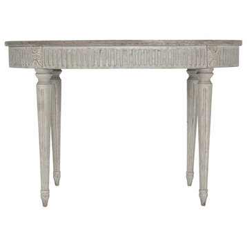 Martel Dining Table, Weathered Top, Distressed Gray Base
