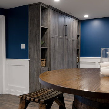 Basement – Modern Murphy Bed – Weathered Oak Cabinetry