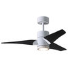 Super Janet 42" Ceiling Fan, LED Light Kit, Gloss White/Matte Black