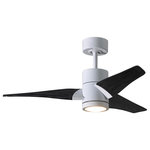 Matthews Fan - Super Janet 42" Ceiling Fan, LED Light Kit, Gloss White/Matte Black - The Super Janet's remarkable design and solid construction in cast aluminum and heavy stamped steel make it the heroine in any commercial or residential space. Moving air with barely a whisper, its efficient DC motor turns solid wood blades. An eco-conscious LED light kit with light cover completes the package.