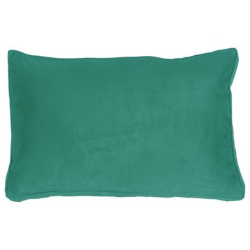Pillow Decor Box Edge Royal Suede Turquoise Throw Pillow, 14"x22"