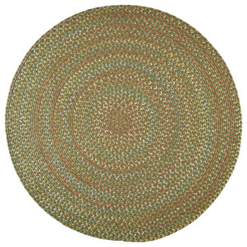 Confetti Bright and Bold 5, Carrier Braided Rug Olive 4' Round