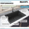 30-inch inch Dual-Mount Granite Composite Sink - Midnight Black - RVG1030BK