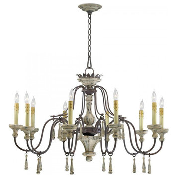 Carraige House 24.25" Ten Lamp Chandelier from the Provence Collection