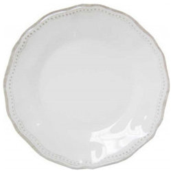 Transitional Dinner Plates Provence Solid Melamine Salad Plate, White, 9", Set of 4