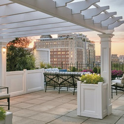 Self-Anchoring Rooftop Pergola in Boston MA - Pergolas