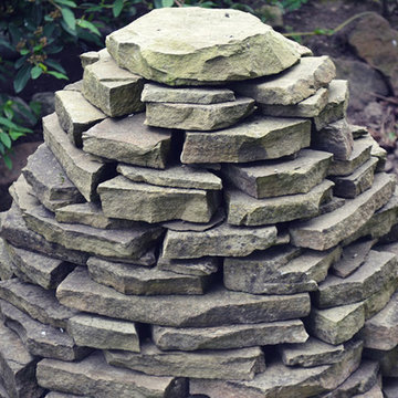 Stone/ brick etc landscape elements.