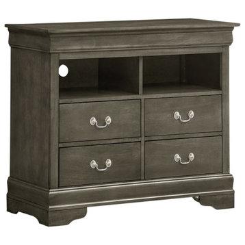 Glory Furniture Louis Phillipe TV Stand in Gray