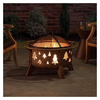 vidaXL Rustic Fire Pit with Poker 29.9 XXL Steel