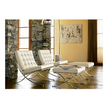 Barcelona Chair and Ottoman by Barcelona Designs