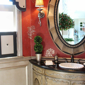 Red Guest Powder Room