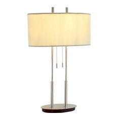 Duet Table Lamp, Satin Steel