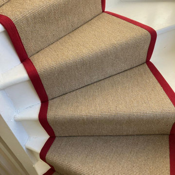 Sisal Oriental Topaz with Herringbone Paprika Cotton Binding