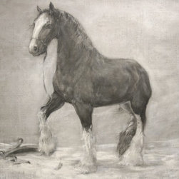 RL Goins Commissioned Clydesdale Horse Painting - Artwork