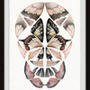 "Kaleidoscope Butterfly Skull II" Framed Painting Print, 20"x30"