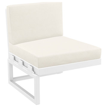 Mykonos Extension White With Acrylic Fabric Natural Cushion