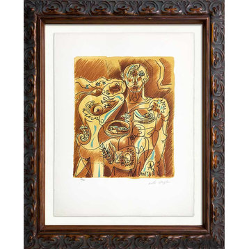 Andre MASSON Lithograph HAND SIGNED on Arches ORIGINAL *Couple w/Frame