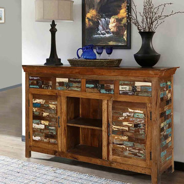 Tangier Mosaic 4-Drawer Solid Wood Accent Cabinet