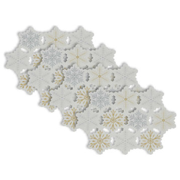 DII Embroidered Snowflake Placemat, Set of 4