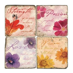 Inspirations Marble Coaster Set - Coasters