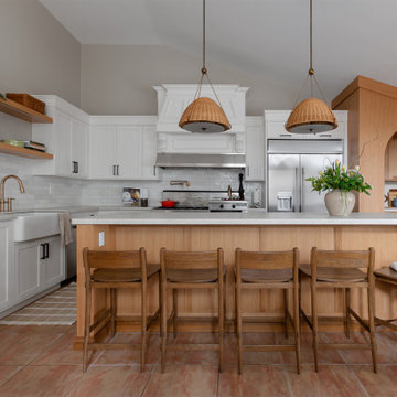 Two-Tone Kitchen — Painted Shaker Perimeter & Rift White Oak Island, Caledon