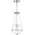 Nuvo Lighting - Nuvo Lighting 60/6951 Odyssey - 1 Light Mini Pendant - Odyssey; 1 Light; Mini Pendant Fixture; Vintage BrOdyssey 1 Light Mini Polished Nickel Clea *UL Approved: YES Energy Star Qualified: n/a ADA Certified: n/a  *Number of Lights: Lamp: 1-*Wattage:60w A19 Medium Base bulb(s) *Bulb Included:No *Bulb Type:A19 Medium Base *Finish Type:Polished Nickel