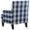 Comfy Accent Armchair With Black Base Set of 2, Navy