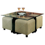 Baxton Studio Prescott Modern Table And Stool Set With Hidden Coaster Coffee Table 700026