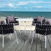 LeisureMod Spencer Rope 5 Piece indoor Outdoor Bistro Patio Set, Black