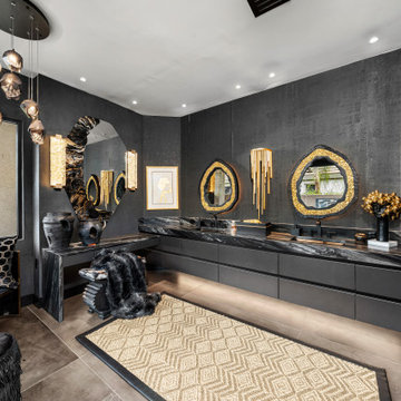 Versace-inspired primary bathroom suite